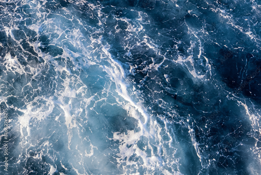 Aerial Perspective, Ocean Surface with Textured Waves and White Foam Aerial Perspective, Ocean Surface with Textured Waves and White Foam