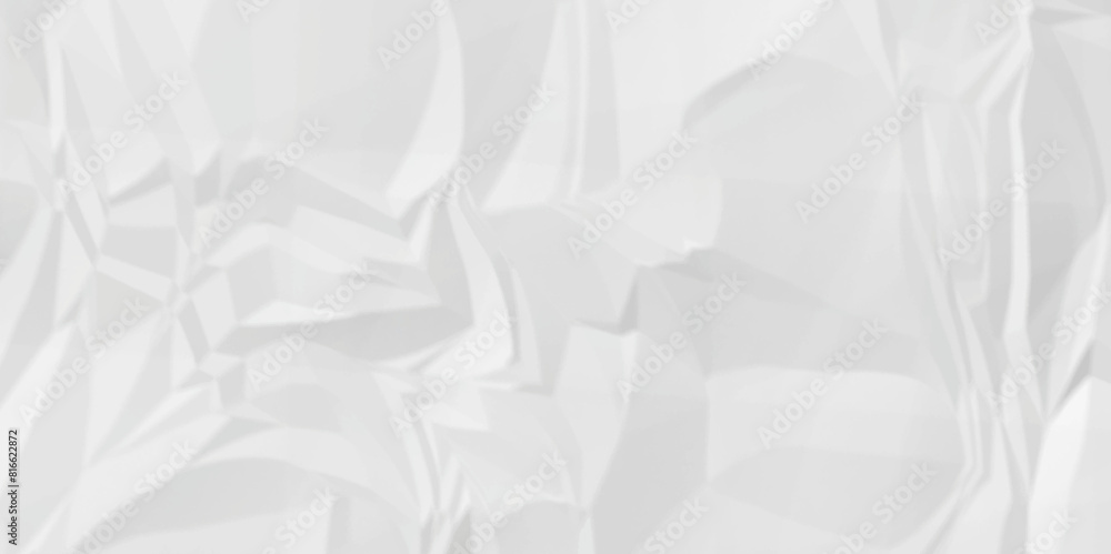 Fototapeta premium Old ripped white wrinkly backdrop paper background. panorama grunge wrinkly paper texture background, crumpled pattern texture. paper crumpled texture. white fabric crushed textured crumpled.
