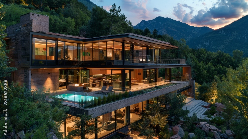 Elegant floor plan ideas set amidst breathtaking forest Elegant floor plan ideas set amidst breathtaking forest