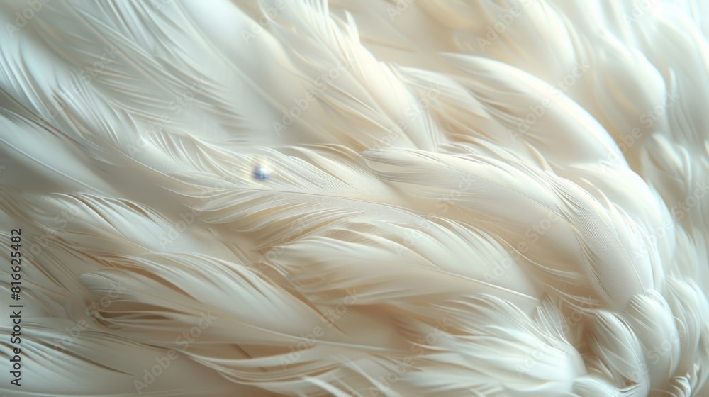 Fototapeta premium Lifelike Fluffy Goose Down Bedding Textured Background. Premium, Luxury, Elegant, Soft, Cozy Pattern for Banner, Wallpaper or Fabric Design