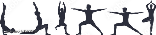 international yoga day, silhouette. international yoga day banner, yoga body. posture font. yoga day, social media post, Women practicing yoga. happy, International Day of Yoga, post. vector, 