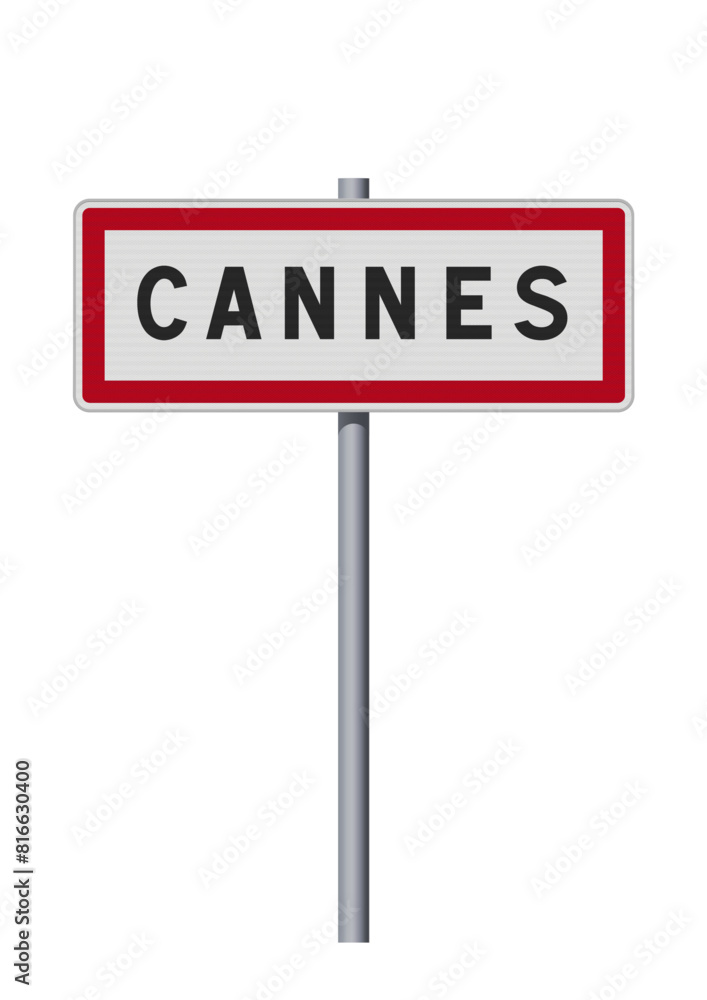 Panneau d'entrée de la ville de Cannes (Alpes-Maritimes) en vectoriel Panneau d'entrée de la ville de Cannes (Alpes-Maritimes) en vectoriel