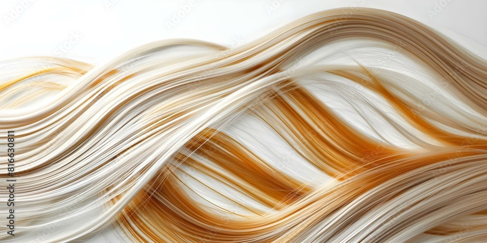 Φωτογραφία Top view of blonde hair strand on white background for hairstylist services