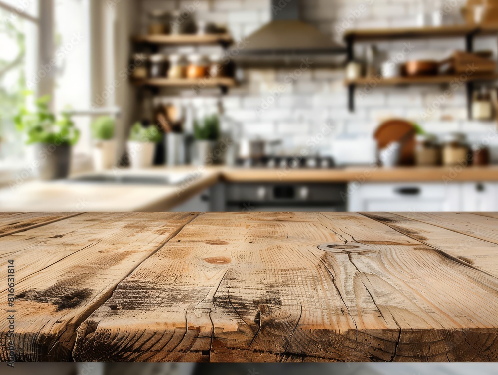 Rustic Wooden Kitchen Table in Cozy Kitchen Rustic Wooden Kitchen Table in Cozy Kitchen
