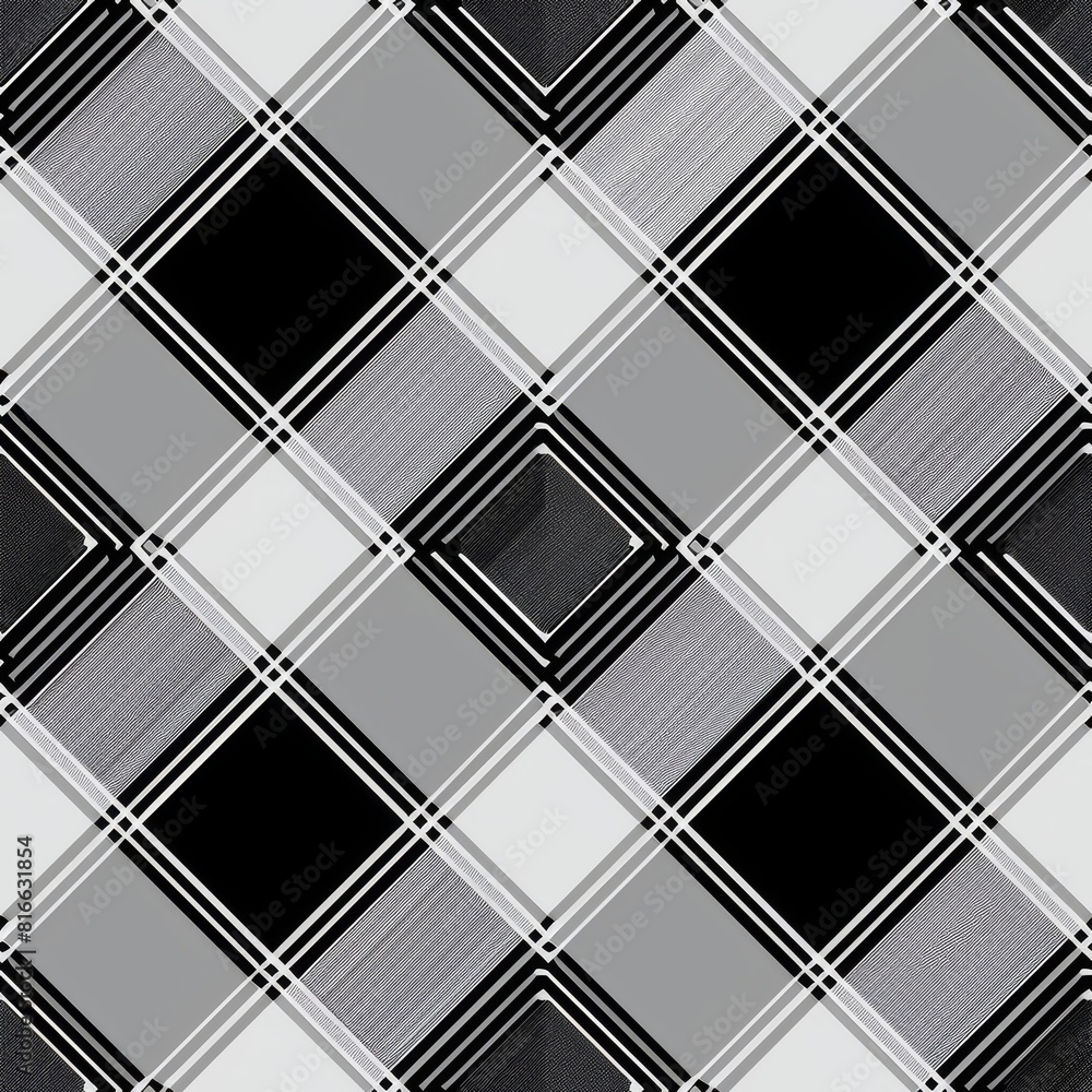 Monochrome Geometric Plaid Pattern Monochrome Geometric Plaid Pattern