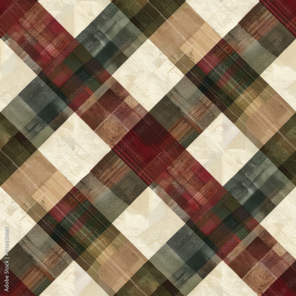 Rustic Plaid Pattern with Earthy Tones Rustic Plaid Pattern with Earthy Tones