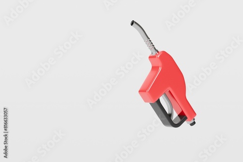 3d Nozzle gasoline fuel icon isolated on white background. Dynamics of world oil prices. Trading on stock exchange investment oil profit. 3d Minimal Nozzle gasoline refill icon. 3d render.