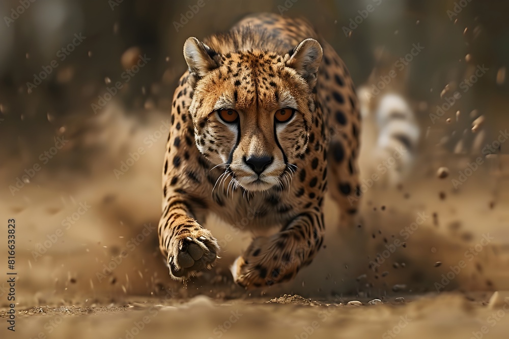 Cheetah's Explosive Charge Across the Savanna Landscape Cheetah's Explosive Charge Across the Savanna Landscape