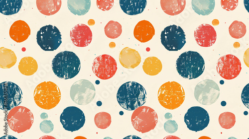 Seamless polka dot pattern, playful and cheerful, uniformly spaced