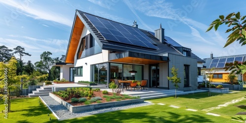 modern family house with solar panels