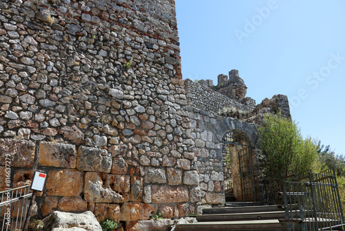 Alanya inner castle walls were built during the Anatolian Seljuk period. Part of the walls are located on the Mediterranean coast.