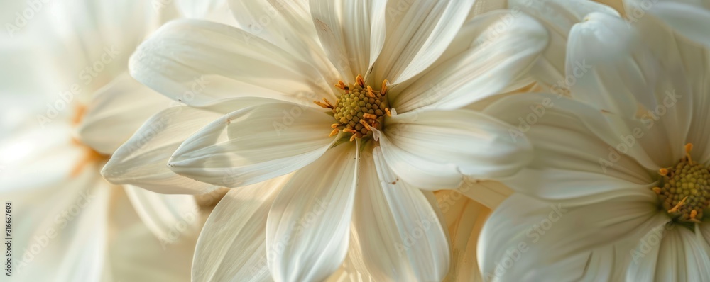 Fototapeta premium ultra macro closeup of a beautiful white flower
