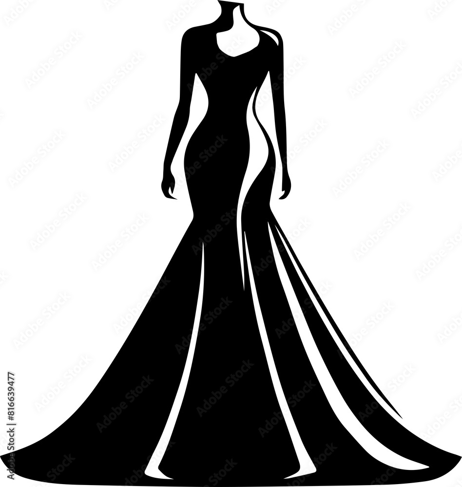 Woman or ladies dress silhouette isolated on white background Woman or ladies dress silhouette isolated on white background
