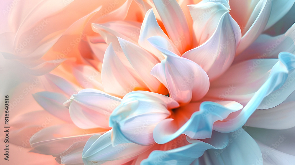 Fototapeta premium Delicate pink and blue flower in soft focus