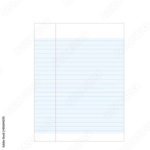 Page de cahier avec lignes horizontales