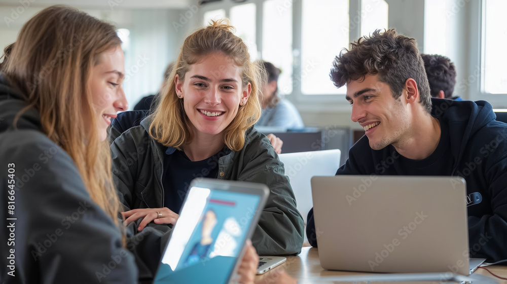 un groupe d'étudiants en train de travailler en groupe un groupe d'étudiants en train de travailler en groupe