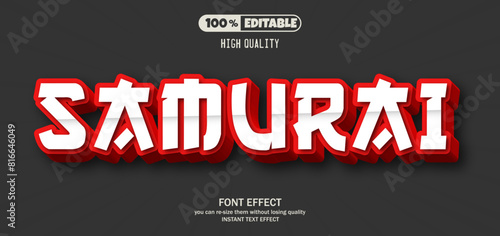Samurai text effect, Editable text effect.