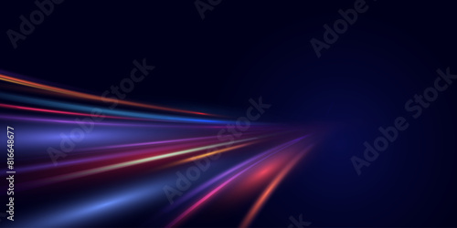 This is a modern abstract high-speed motion effect png. It is also a futuristic dynamic motion technology. It can be used as a banner or poster design background idea. Fast speed lines. 