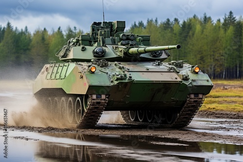 Armoured military tank
