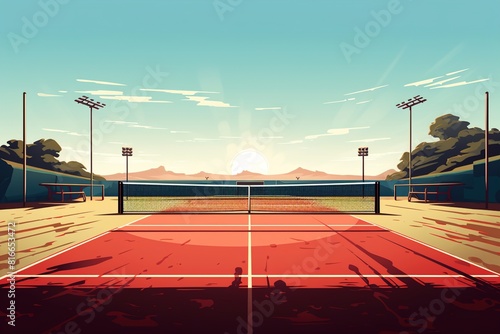tennis court illustration