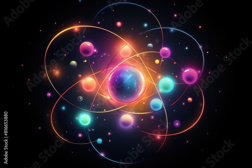 concept image of an atom, illustration