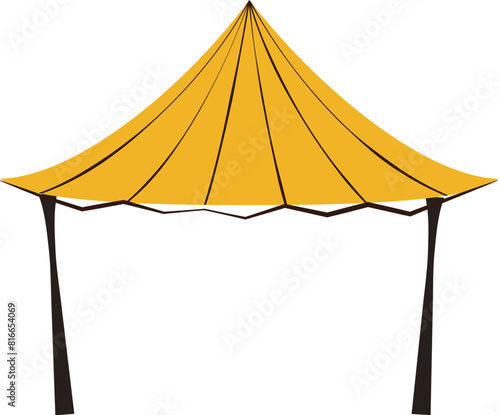 Chinese pavilion with yellow roof