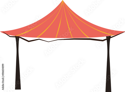 Chinese pavilion with orange roof