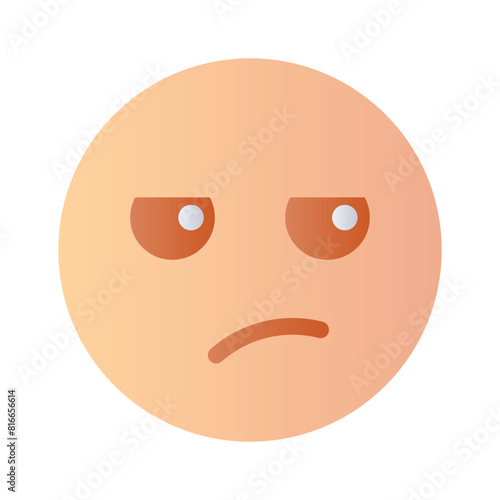 Pixel perfect icon of jealous emoji, isolated on white background