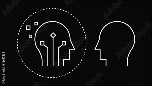 Visualize the concept of digital twins through vector illustration, depicting the replication of physical entities into digital counterparts for enhanced analysis and simulation.