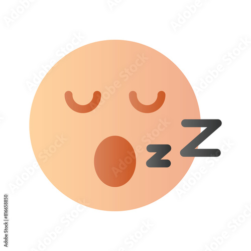 Sleepy, sleeping, tiredness emoji vector design
