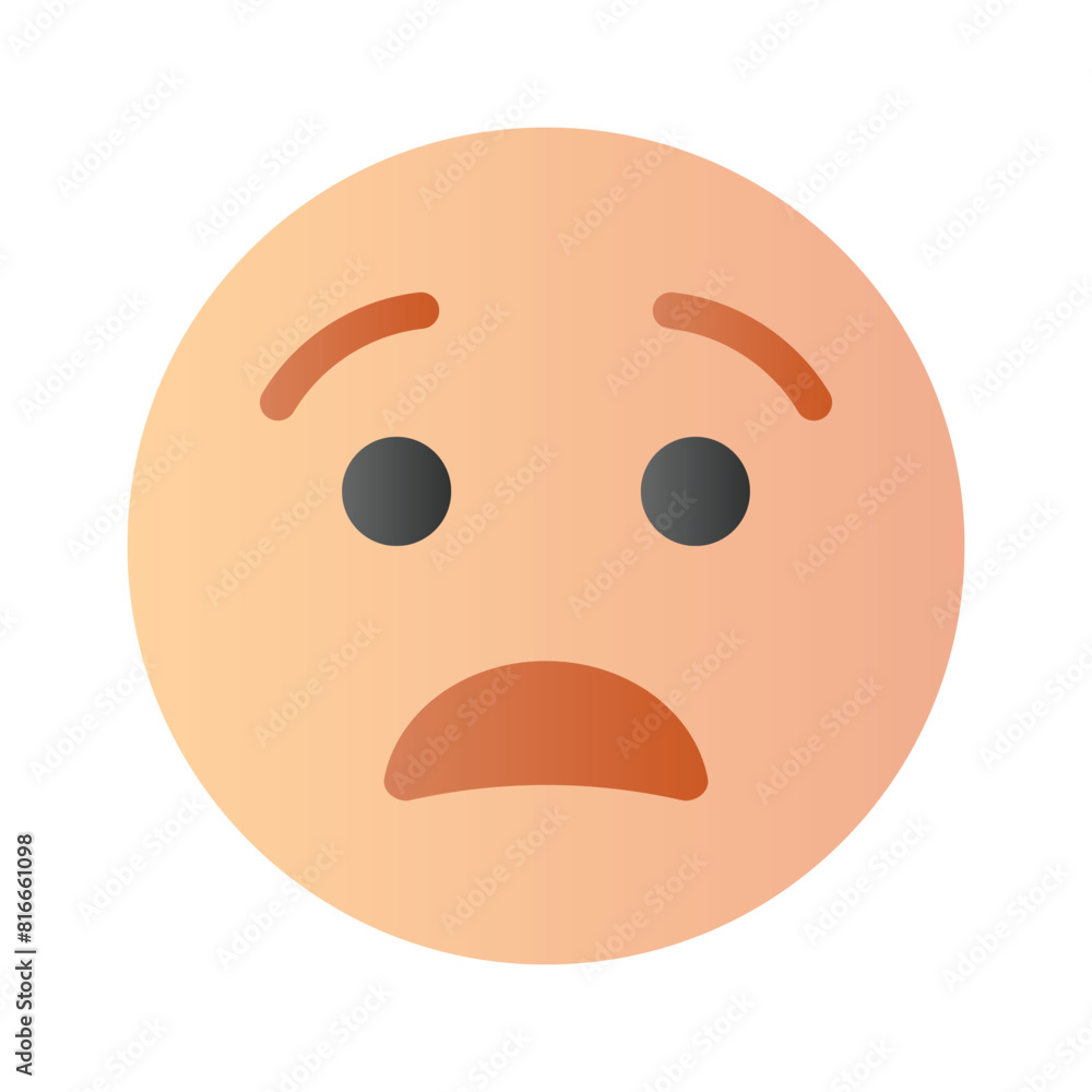 Worried emoji vector design, premium icon isolated on white background Worried emoji vector design, premium icon isolated on white background
