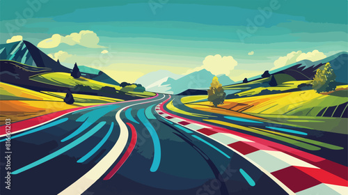 Race design over landscape background vector illustra