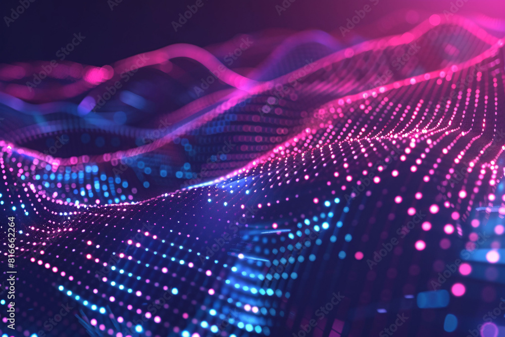 custom made wallpaper toronto digitalFuturistic holographic particle display, glowing particles and data flow concept illustration