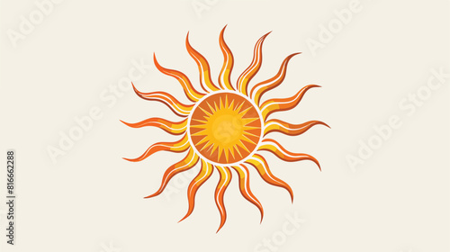 Radiant sun isolated icon vector illustration design