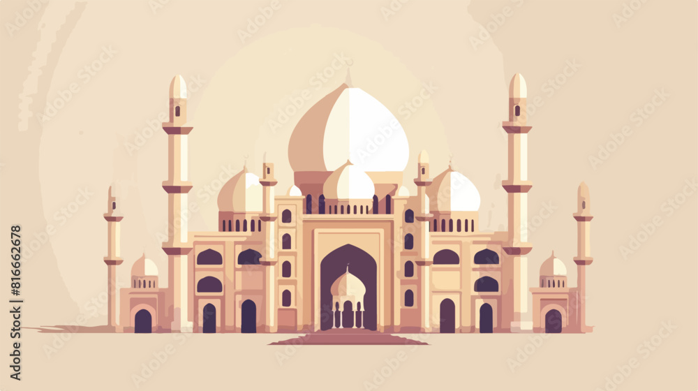 Ramadan kareem mosque building icon Vector style vector