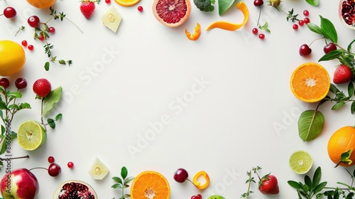 fruits and vegetables, white background