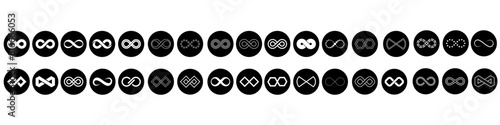 Infinity icon vector set. Mobius loop shape illustration sign collection. unlimited symbol. forever logo.