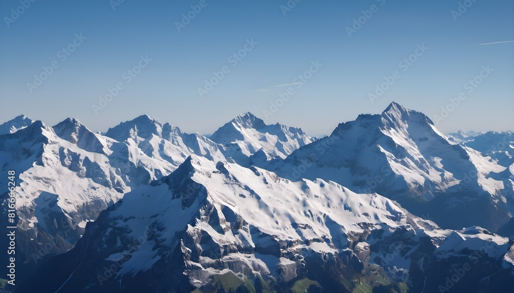 Snowy Serenity: The Majestic Alps Under a Blue Sky