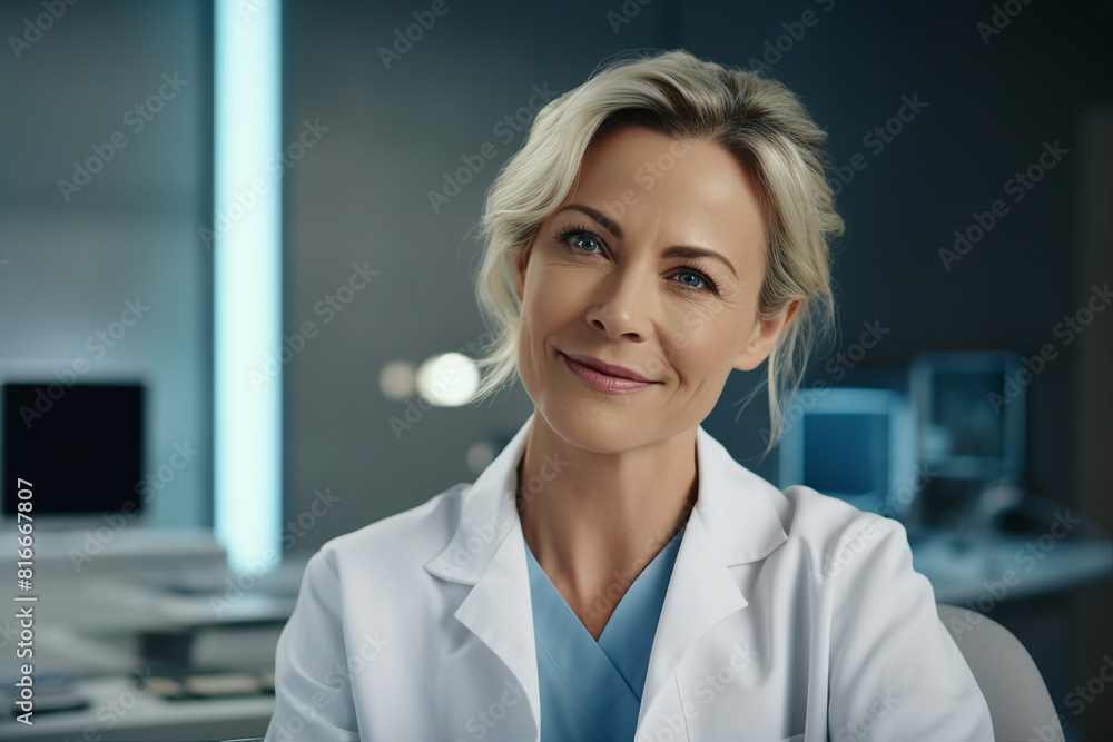 Generative AI Portrait of experienced doctor at hospital patient examination consultation medicare Generative AI Portrait of experienced doctor at hospital patient examination consultation medicare