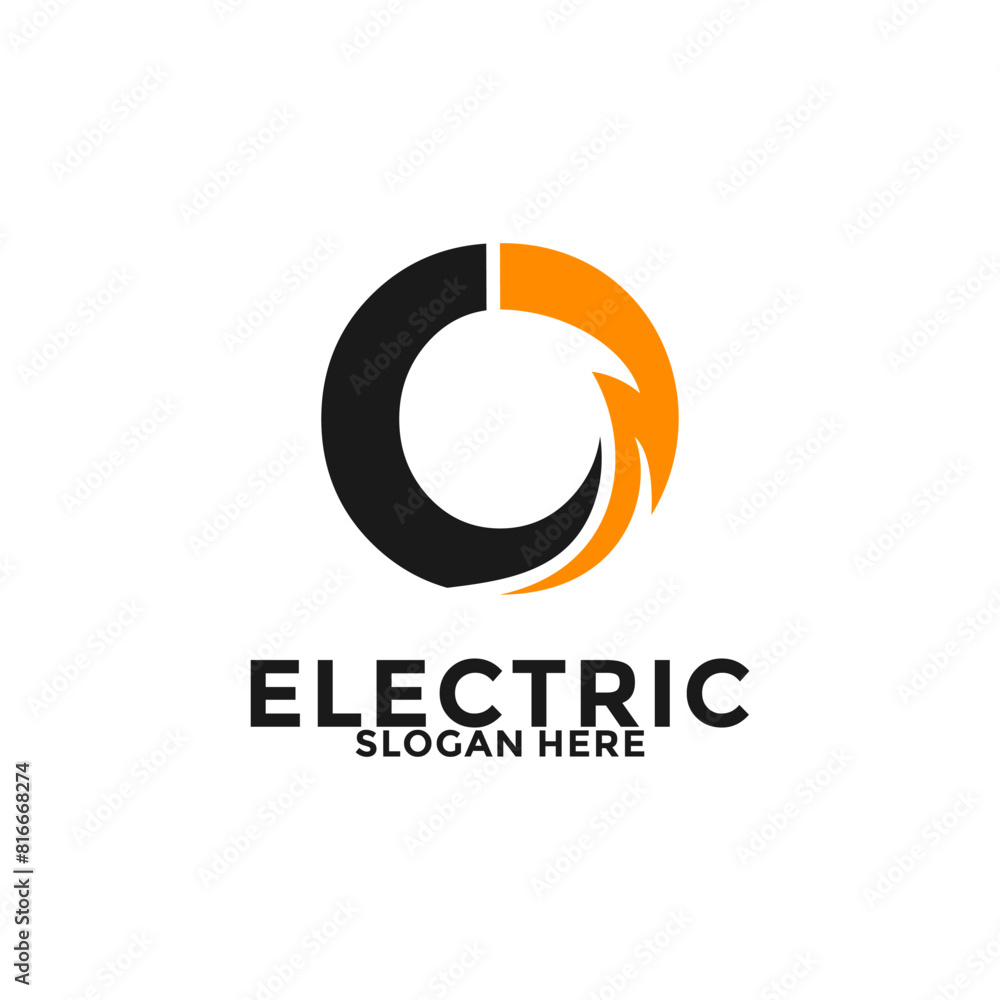 Initial O Letter with Lightning Bolt Logo Vector Design, Electric Logo template Initial O Letter with Lightning Bolt Logo Vector Design, Electric Logo template