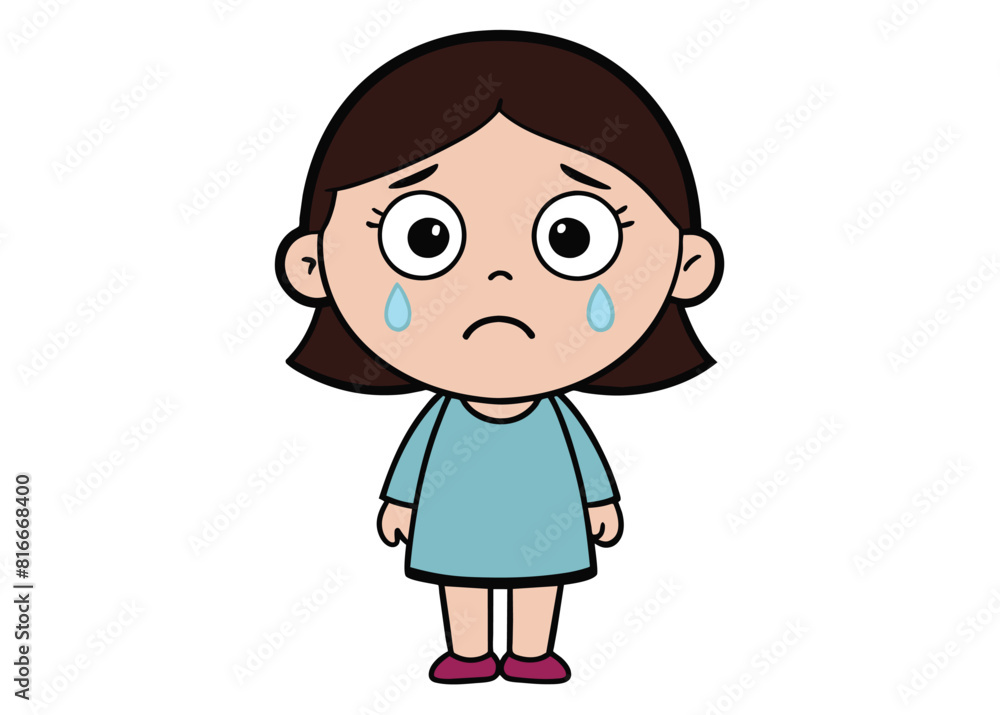 little crying girl. Children's mood on sad regret. kid facial sad little crying girl. Children's mood on sad regret. kid facial sad