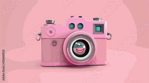 Retro photo camera with smile Vector style vector design 