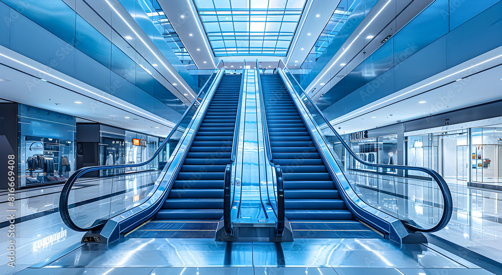 moving escalator in airport
