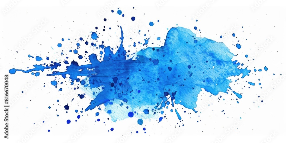 Splatter Watercolor. Blue Paint Splash with Liquid Texture Element Splatter Watercolor. Blue Paint Splash with Liquid Texture Element