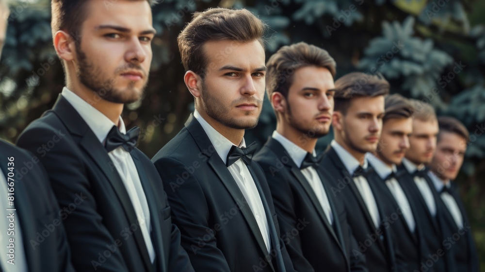 Elegant Men. Group of Handsome Men in Modern Suits and Ties for Business Celebration Elegant Men. Group of Handsome Men in Modern Suits and Ties for Business Celebration