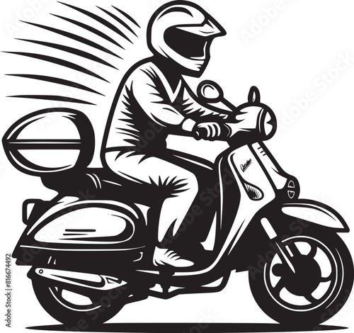 Delivery and Courier Motorbike Logo. Icon and Symbol Vector Template.