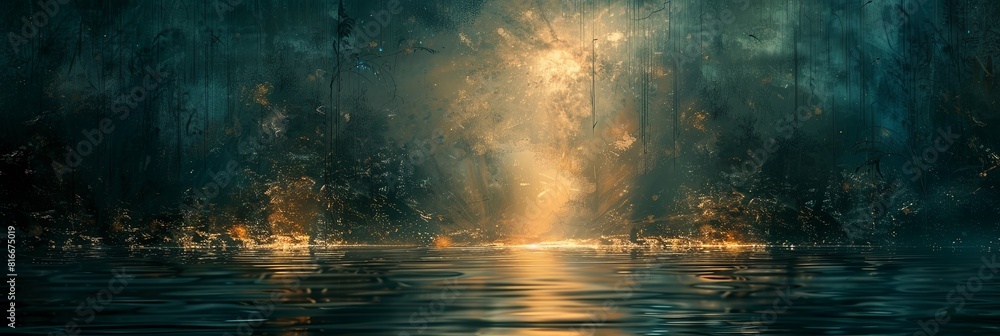 Mystical Forest with Glowing Light Mystical Forest with Glowing Light
