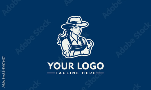 Woman construction vector logo illustration fimale construction workers logo Architect