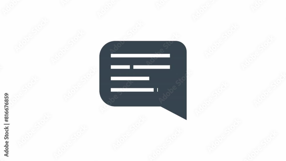 Text strokes in speech bubble outline 2D object animation. Communication on internet chat monochrome linear cartoon 4K video. Sending message online animated item isolated on white background Text strokes in speech bubble outline 2D object animation. Communication on internet chat monochrome linear cartoon 4K video. Sending message online animated item isolated on white background