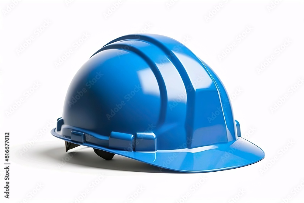 Fototapeta premium blue hard hat. construction helmet isolated on white background.